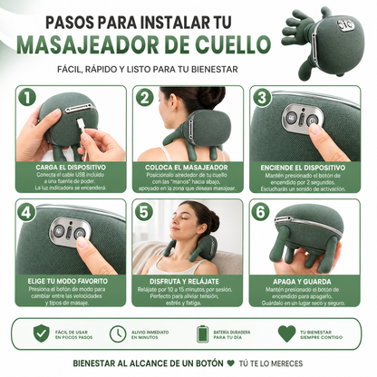 Masajeador De Cuello Con Manos Verde