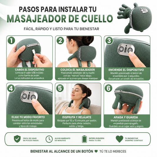 Masajeador De Cuello Con Manos Verde
